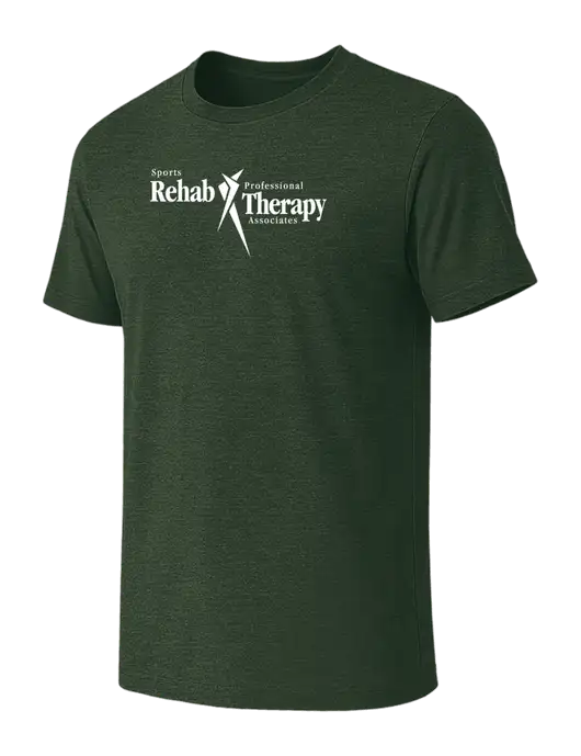 BELLA+CANVAS Heather Forest CVC Short Sleeve Tee w/Sports Rehab Logo