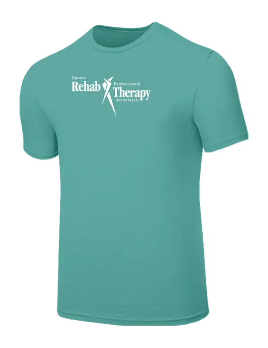 Seriously Soft Light Teal T-Shirt w/Sports Rehab Logo
