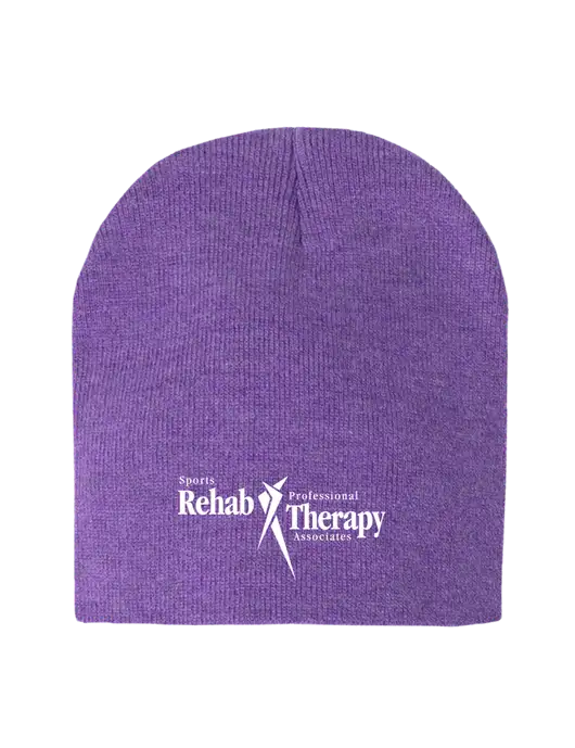 Purple Heather Element Knit Beanie w/Sports Rehab Logo