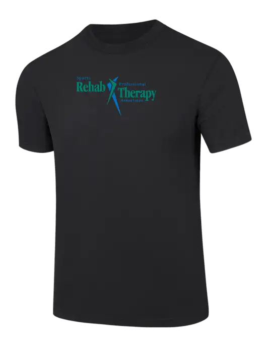 Comfort Colors 6.1 oz Black Heavyweight Ring Spun T-Shirt w/Sports Rehab Logo