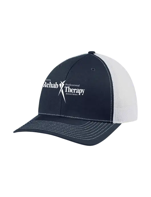 Richardson Adjustable Snapback Original 112 Trucker Cap Navy w/White Mesh w/Sports Rehab Logo
