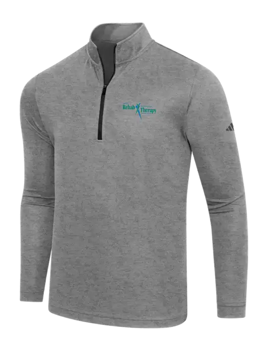 Adidas Black Heather  Lightweight Quarter Zip Pullover w/Sports Rehab Logo