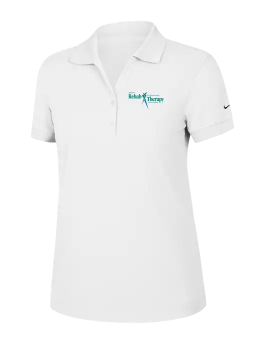 Nike Womens Dri-FIT Classic White Polo w/Sports Rehab Logo