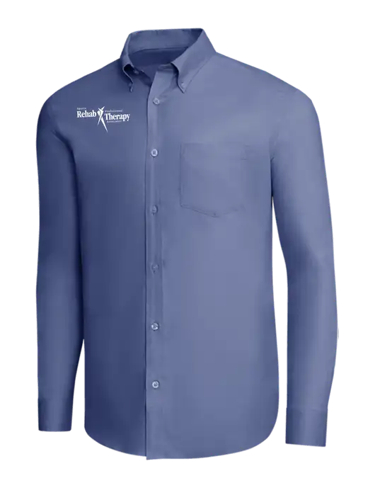 Brooks Brothers Light Navy Wrinkle-Free Stretch Pinpoint Shirt w/Sports Rehab Logo