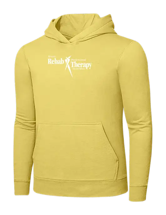 Yellow 7.8. oz Ring Spun Hooded Sweatshirt w/Sports Rehab Logo