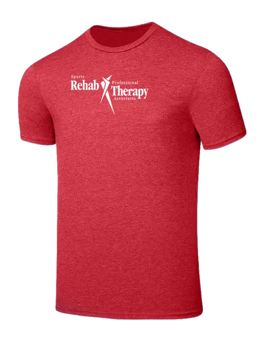 Seriously Soft Heathered Red T-Shirt w/Sports Rehab Logo