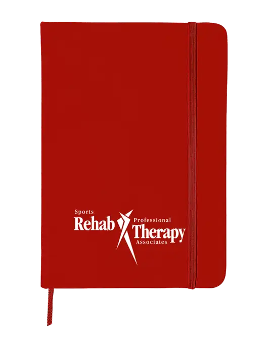 Red Comfort Touch Bound Journal 5" X 7" w/Sports Rehab Logo