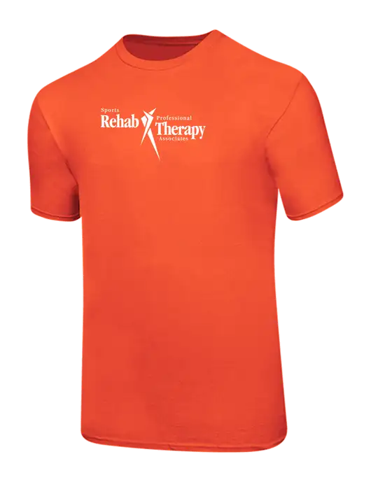 Ring Spun Orange 4.5 oz T-Shirt w/Sports Rehab Logo