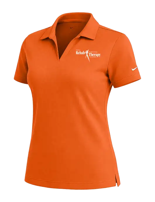 NIKE Orange Womens Dri-Fit Micro Pique Polo w/Sports Rehab Logo