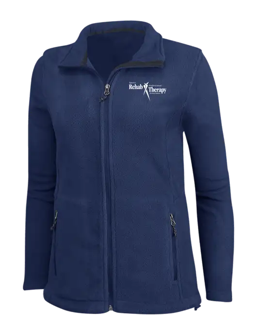 Womens Navy Fleece Jacket w/Sports Rehab Logo
