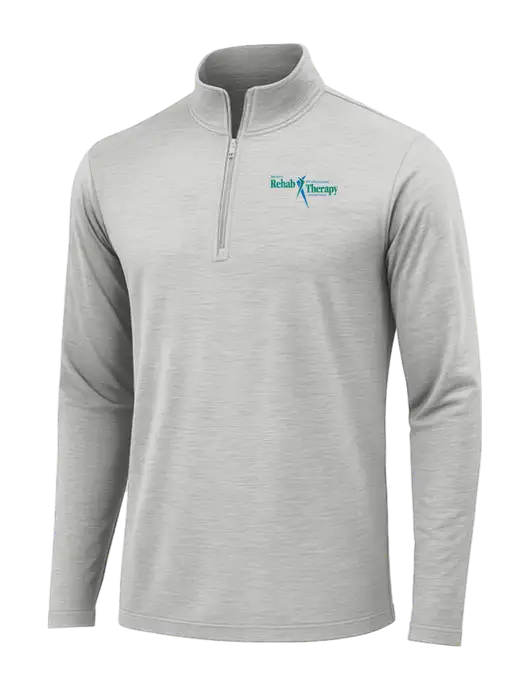 Light Grey Heather Posicharge Tri-Blend Wicking 1/4 Zip Pullover w/Sports Rehab Logo