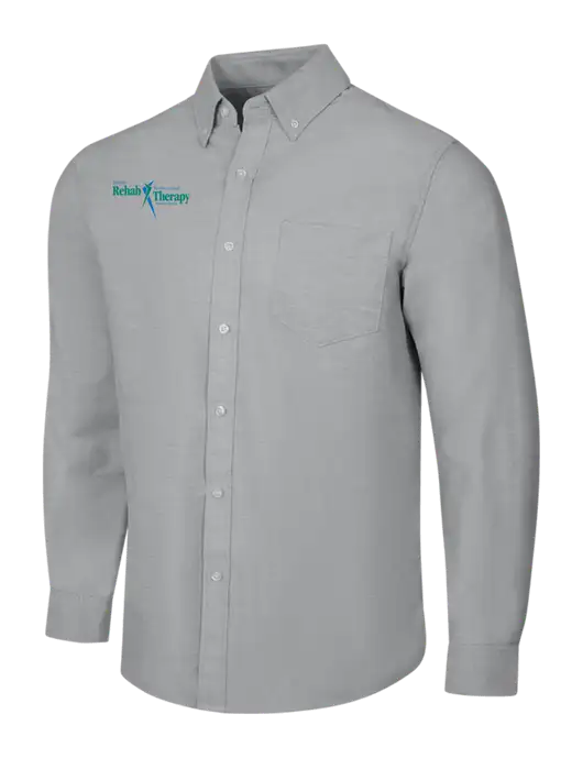 Light Grey SuperPro Oxford Shirt w/Sports Rehab Logo