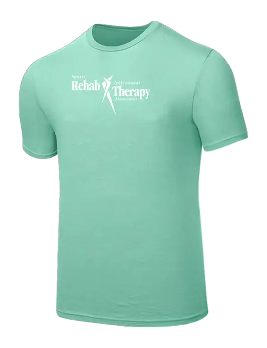 Seriously Soft Very Light Green T-Shirt w/Sports Rehab Logo