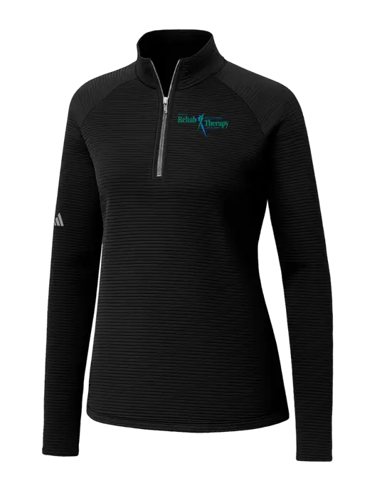 Adidas Womens Black Spacer Quarter-Zip Pullover  w/Sports Rehab Logo