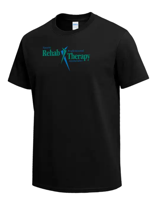 Black Heavyweight 6.1 oz T-Shirt w/Sports Rehab Logo