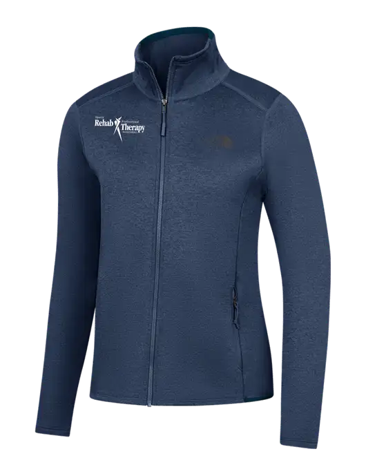 The North Face Womens Navy Heather Skyline Full-Zip Fleece Jacket w/Sports Rehab Logo