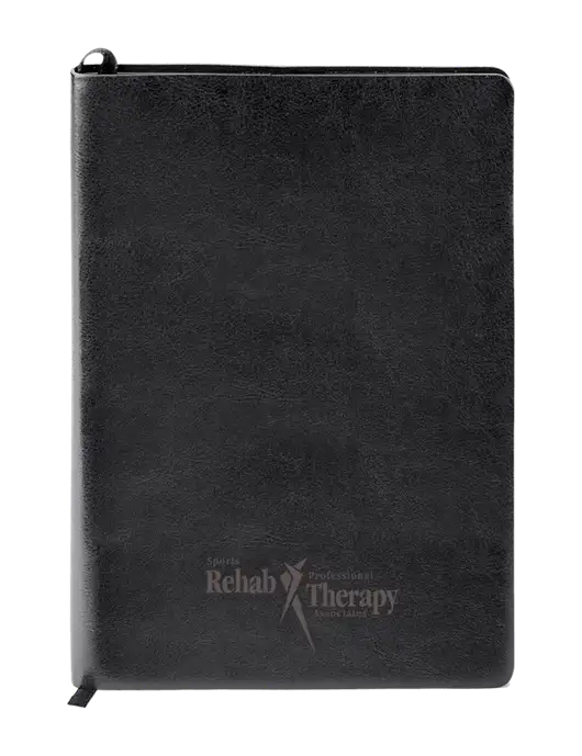 Fabrizio Black Soft Cover 5.75 x 8.125 Journal w/Sports Rehab Logo