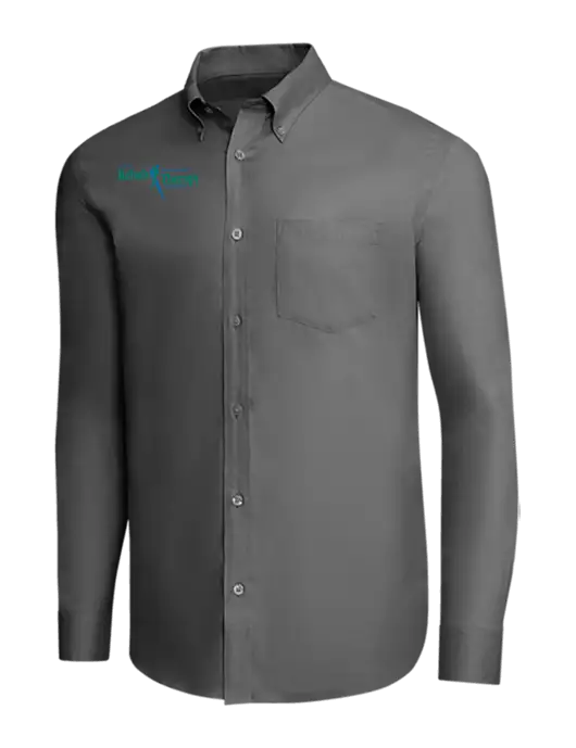Brooks Brothers Dark Grey Wrinkle-Free Stretch Pinpoint Shirt w/Sports Rehab Logo