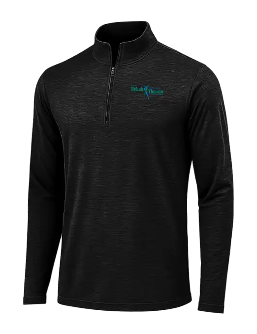 Black Triad Solid Posicharge Tri-Blend Wicking 1/4 Zip Pullover w/Sports Rehab Logo