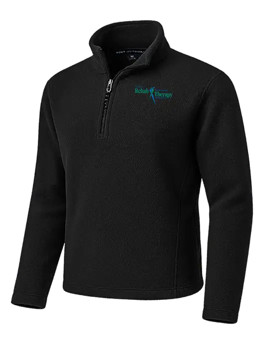 Black Fleece 1/4-Zip Pullover w/Sports Rehab Logo