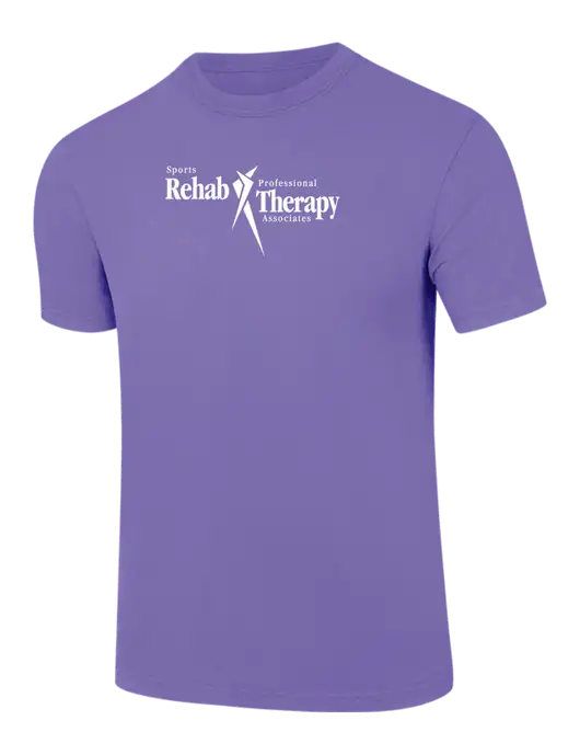 Comfort Colors 6.1 oz Light Purple Heavyweight Ring Spun T-Shirt w/Sports Rehab Logo