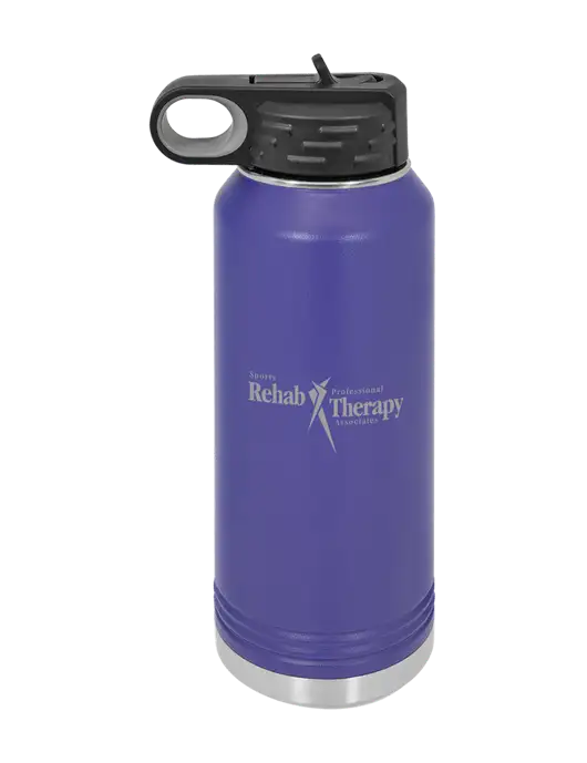 Polar Camel 32 oz Powder Coated Purple Vacuum Insulated Water Bottle w/Sports Rehab Logo