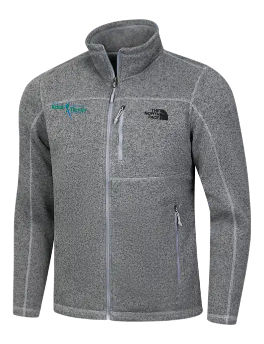 North Face Medium Grey Heather Sweater Fleece Jacket w/Sports Rehab Logo