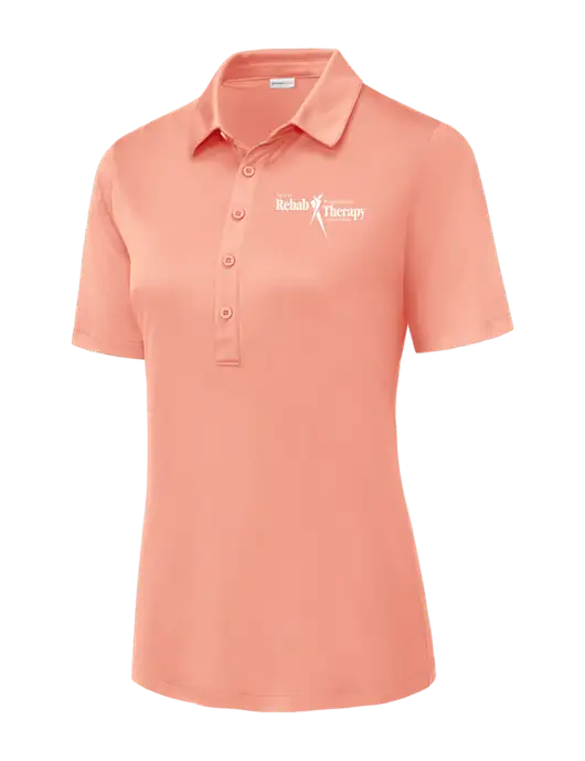 Soft Coral Womens Posi-UV Pro Polo w/Sports Rehab Logo