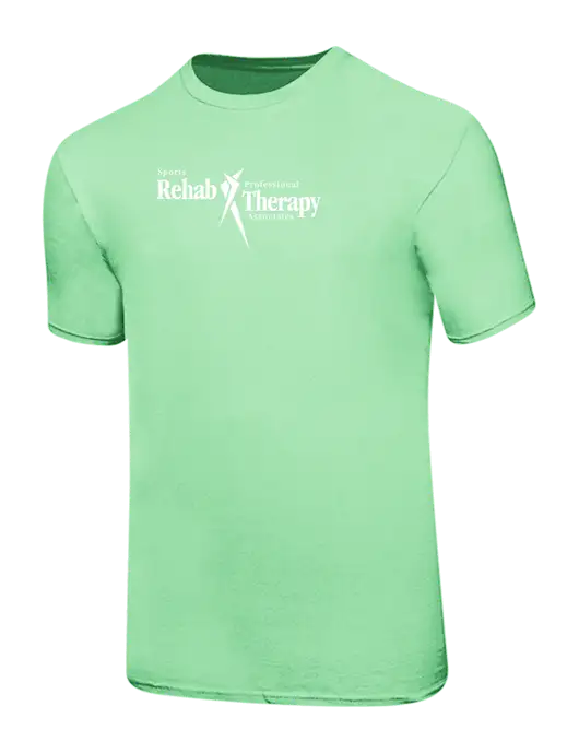 Ring Spun Light Green 4.5 oz T-Shirt w/Sports Rehab Logo