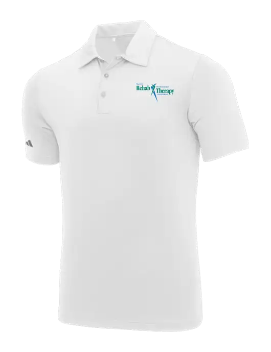 Adidas White Ultimate Solid Polo w/Sports Rehab Logo