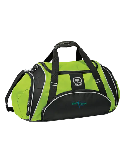 OGIO Lime Green Crunch Duffel
 w/Sports Rehab Logo