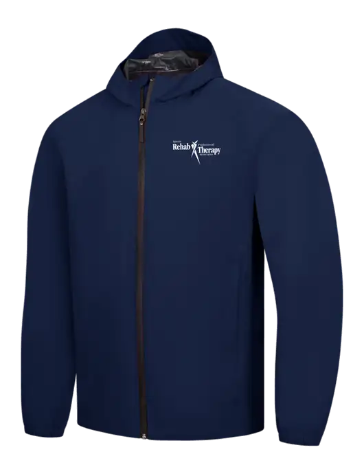 Navy Essential Rain Jacket w/Sports Rehab Logo