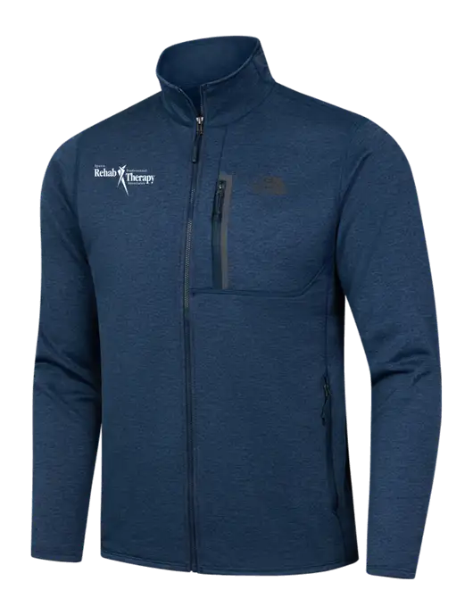 North Face Navy Heather Skyline Full-Zip Fleece Jacket w/Sports Rehab Logo