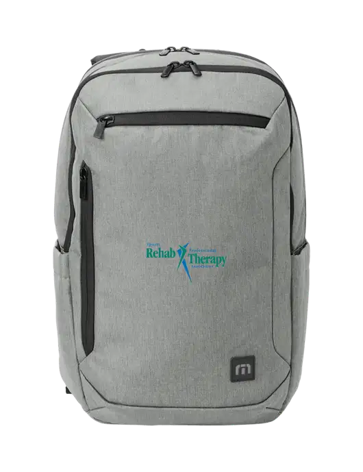 TravisMathew Light Grey Heather Duration Backpack w/Sports Rehab Logo