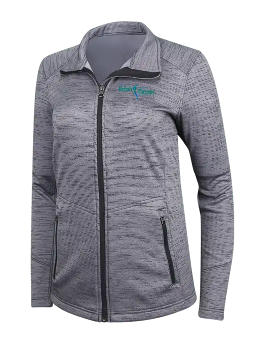 Medium Grey Womens Digi Stripe Fleece Jacket w/Sports Rehab Logo