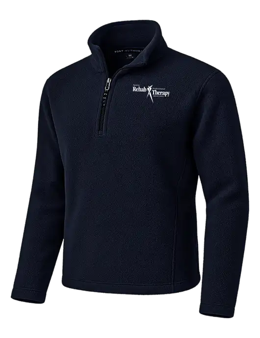 Navy Fleece 1/4-Zip Pullover w/Sports Rehab Logo