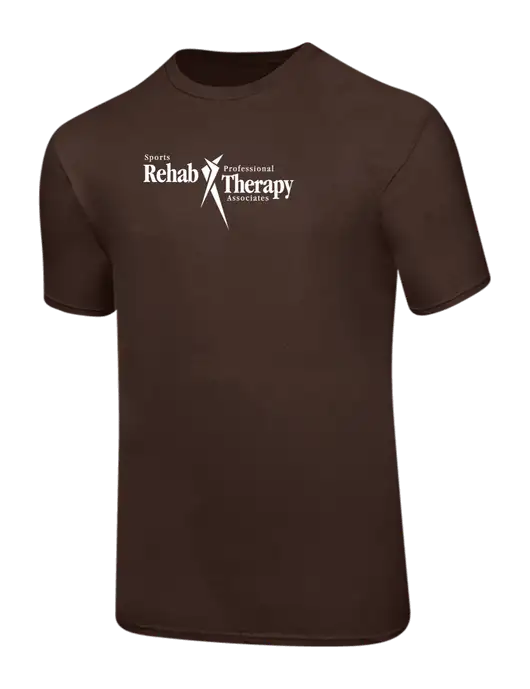 Ring Spun Dark Brown 4.5 oz T-Shirt w/Sports Rehab Logo