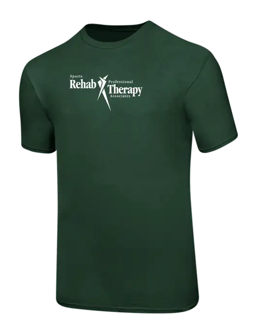 Ring Spun Forest Green 4.5 oz T-Shirt w/Sports Rehab Logo