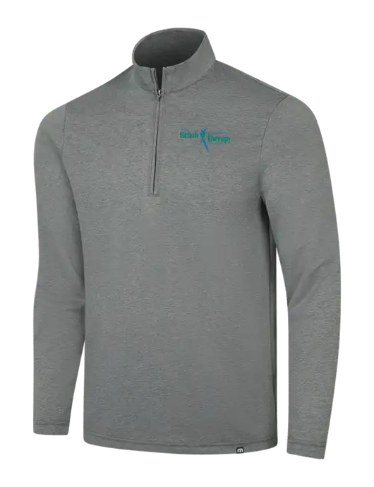 TravisMathew Dark Grey Heather Coveside ¼-Zip w/Sports Rehab Logo