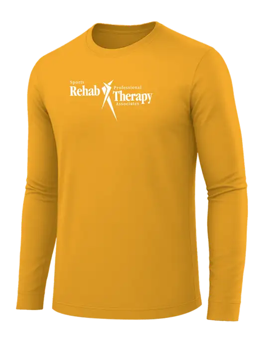 Long Sleeve Yellow Gold PosiCharge Competitor Tee w/Sports Rehab Logo