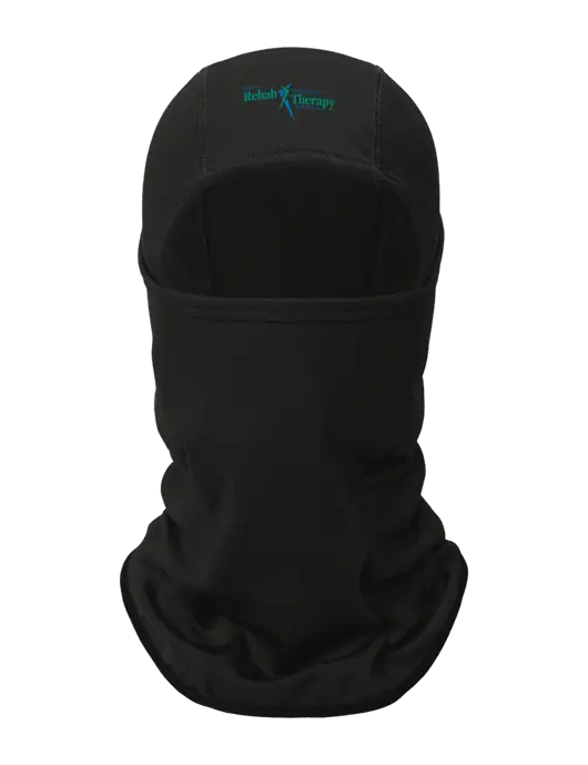 Black CornerStone Smooth Fleece Face Mask w/Sports Rehab Logo