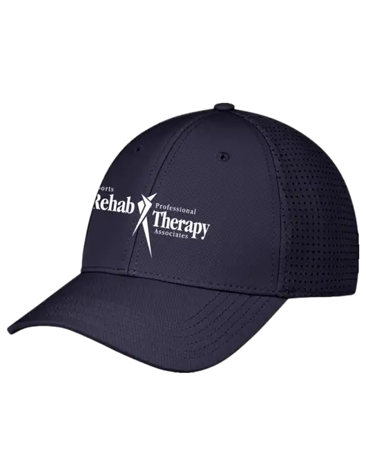 Navy Performance Stretchable Cap Hook & Loop w/Sports Rehab Logo