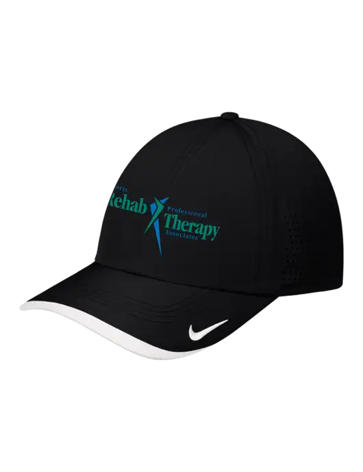 Nike Black/White Dri-FIT Perforated Performance Cap w/Sports Rehab Logo
