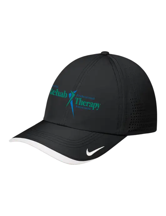 Nike Black/White Dri-FIT Perforated Performance Cap w/Sports Rehab Logo
