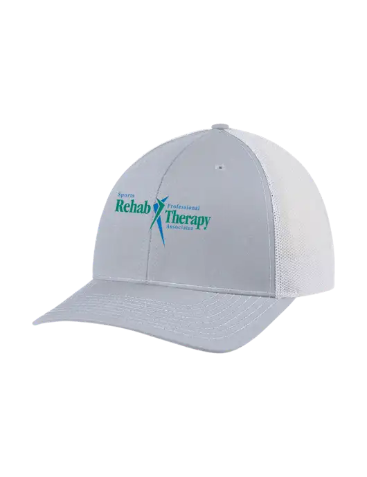 Richardson Adjustable Snapback Original 112 Trucker Cap Light Heather Grey w/White Mesh w/Sports Rehab Logo