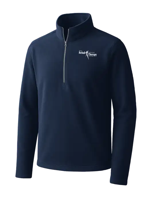 Navy Microfleece 1/2 Zip Pullover w/Sports Rehab Logo