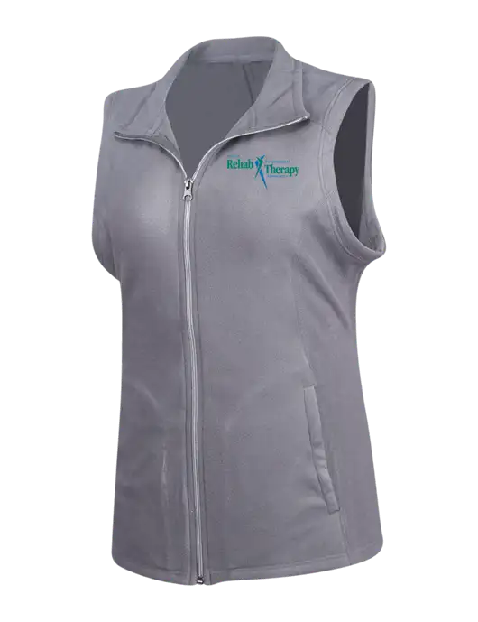 Medium Grey Womens Microfleece Vest w/Sports Rehab Logo