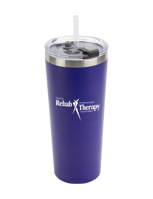 Brighton Blue 20 oz Insulated Tumbler & Straw w/Sports Rehab Logo