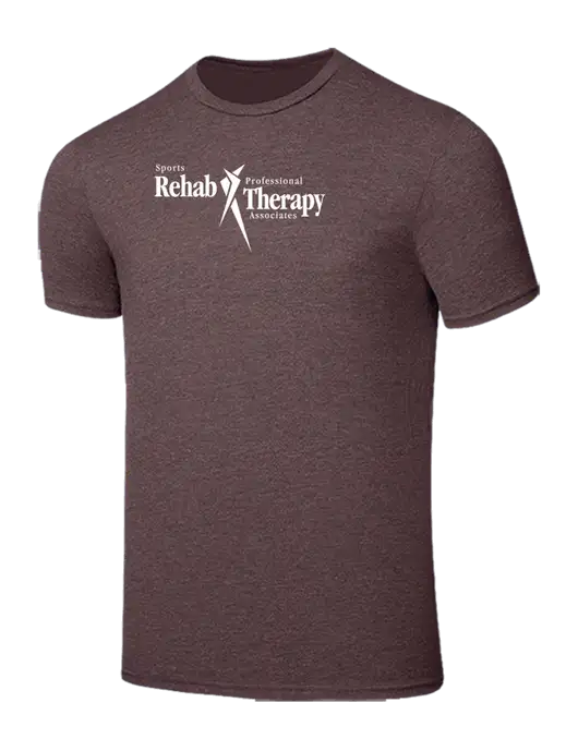 Seriously Soft Heathered Brown T-Shirt w/Sports Rehab Logo