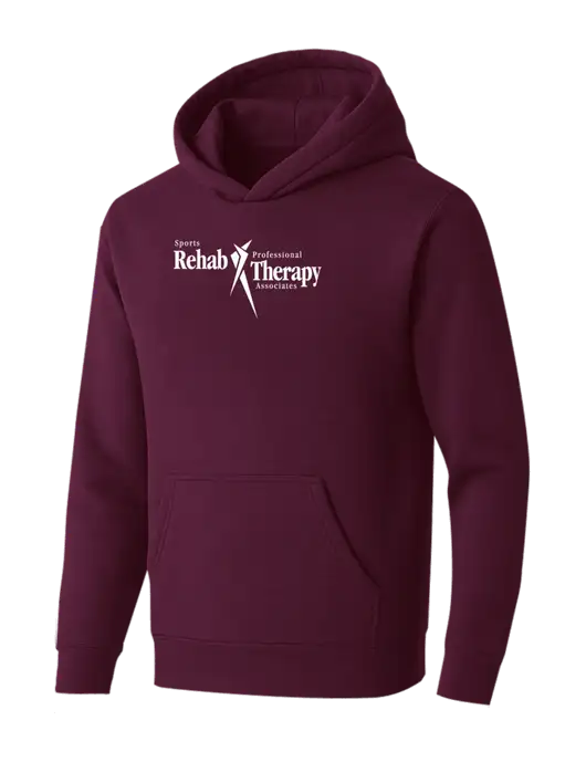 BELLA+CANVAS Maroon Sponge Fleece Pullover Hoodie w/Sports Rehab Logo